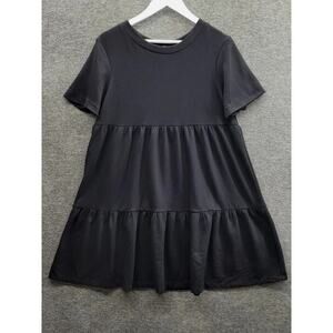 Ava + Esme T-Shirt Dress Women's Small Black Comfy Knee Length NWT MSRP $118